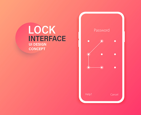 Coding Type Lock Screen Passcode Lock Interface For Lock Screen Login Or Enter Password Pages ...