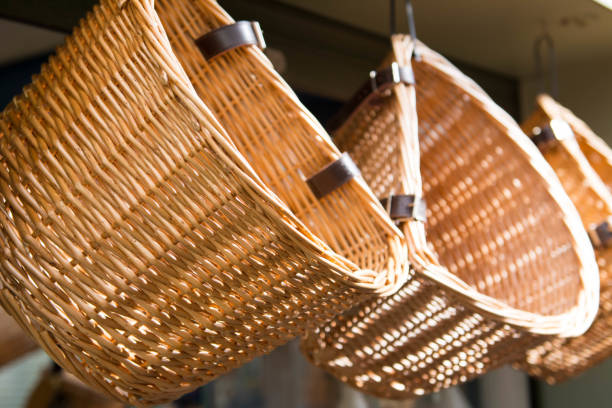 istock Close up of three bicyle baskets 1046181988