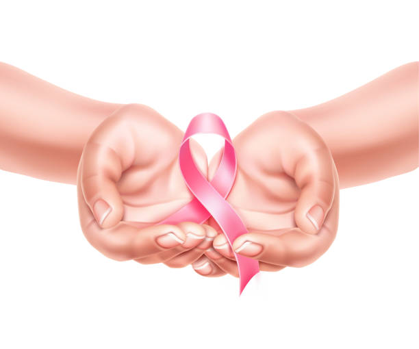istock Vector breast cancer awareness poster pink ribbon 1046184392