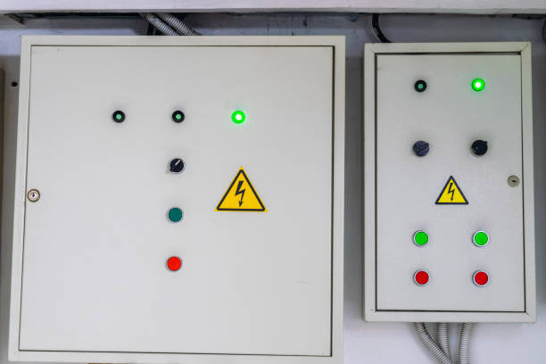 istock The electric box contains buttons and display of the system status 1046209152