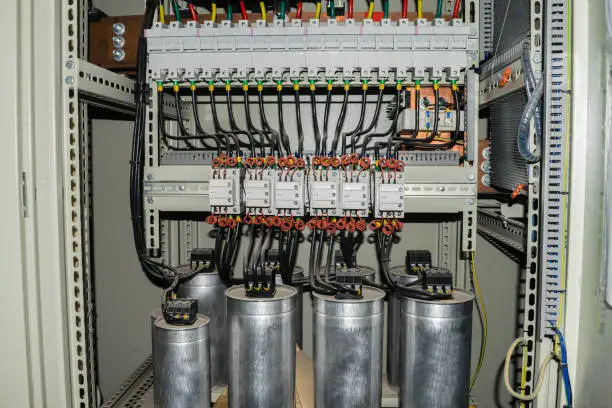 Photo of High-power capacitors installed in the electric box
