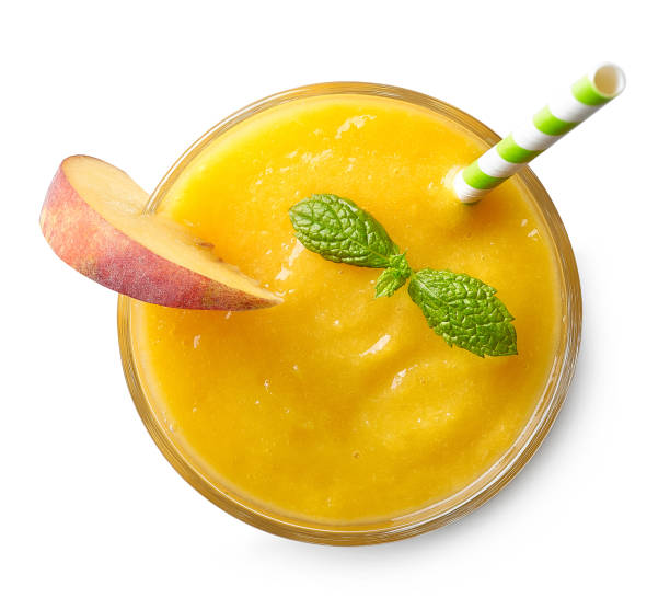 istock Glass of peach smoothie 1046212506