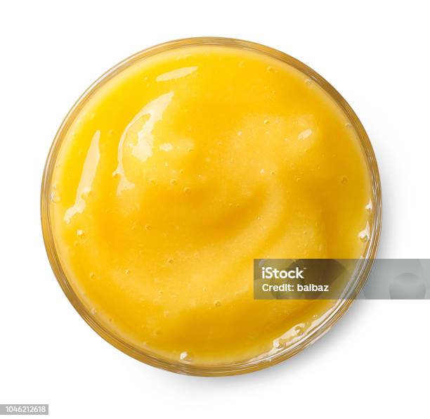 Glass Of Mango Smoothie Stock Photo - Download Image Now - Smoothie, Mango Fruit, Above