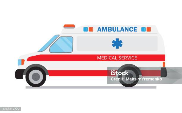 Ambulance Car Medical Service Stock Illustration - Download Image Now - Ambulance, Mini Van, Vector