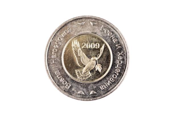 istock Bosnian 5 KM Coin Isolated On A white Background 1046241868