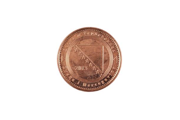 istock Bosnian Twenty Fenings Coin Isolated On white 1046241926