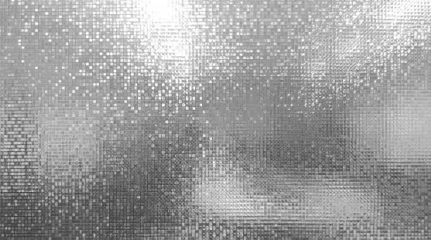 Photo of abstract mono light of mosaic wall and bokeh on glass door or window at blur on secrets meeting room for art wallpaper and texture or background
