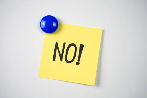 istock yellow sticker inscription No! 1046252124