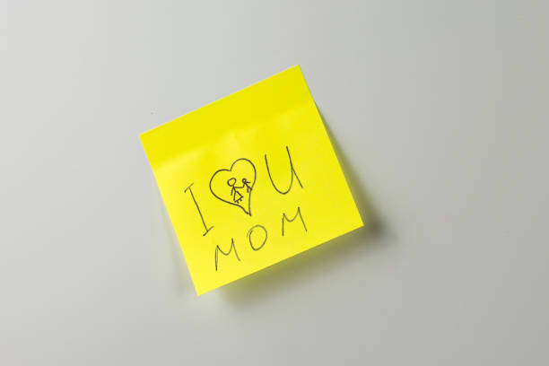 istock i love you mom yellow sticker 1046255552