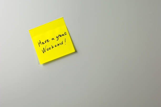 istock have a great weekend yellow sticker 1046255918