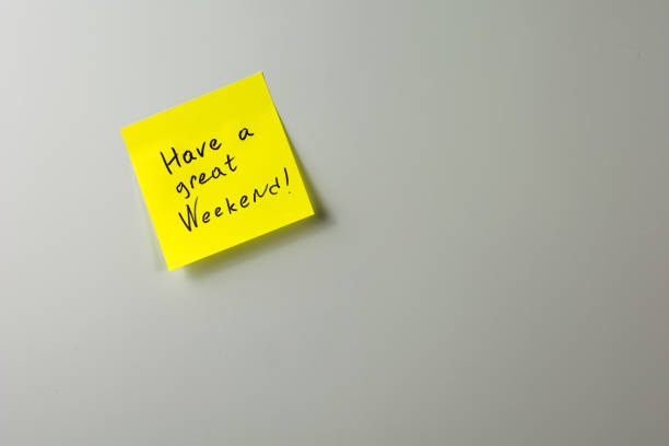 istock have a great weekend yellow sticker 1046256004