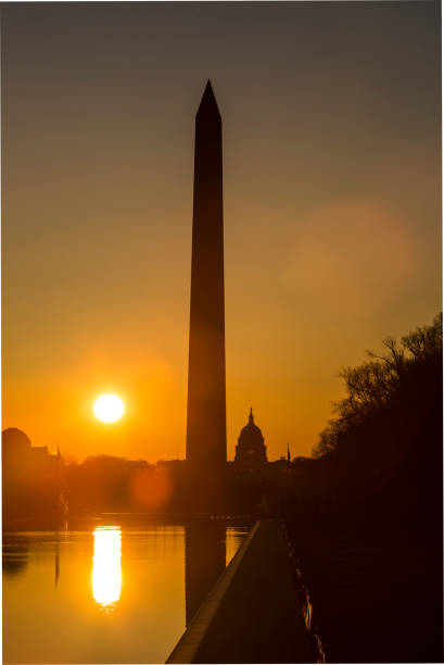 istock Washington Monument at sunrise from the Lincoln Memorial 1046266980