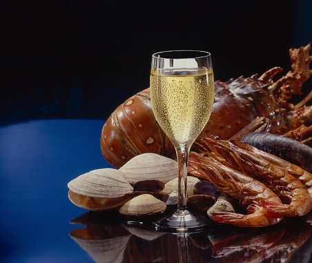 Wine and sea food