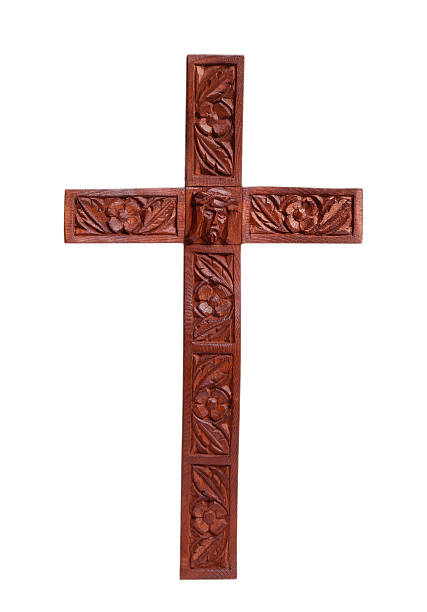 Carved Christian wood cross