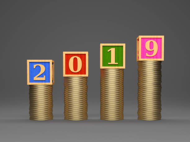 istock New Year 2019 Creative Design Concept with Gold Coins 1046288198