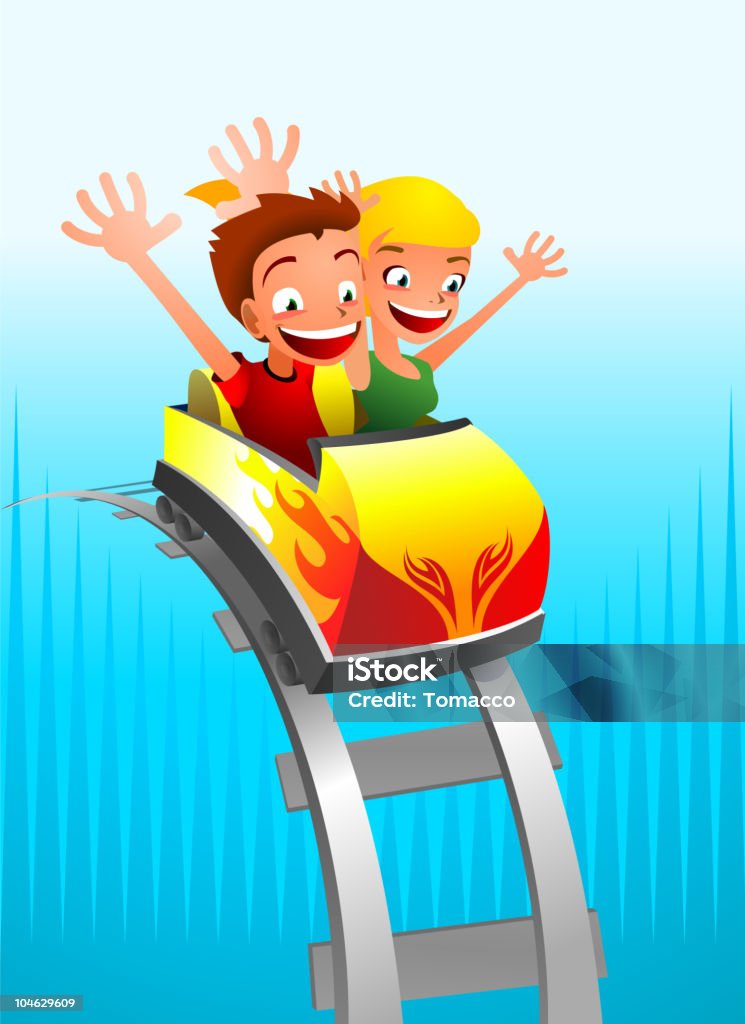 Roller coaster jogo para crianças - Vetor de Montanha-Russa royalty-free