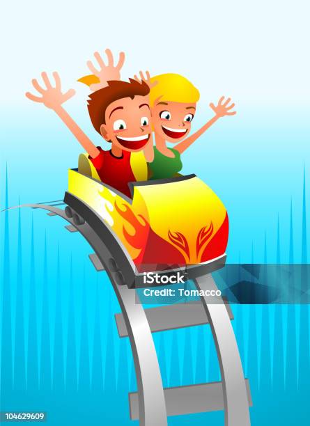 Vetores de Roller Coaster Jogo Para Crianças e mais imagens de Montanha-Russa - Montanha-Russa, Atração de Parque de Diversão, Montar