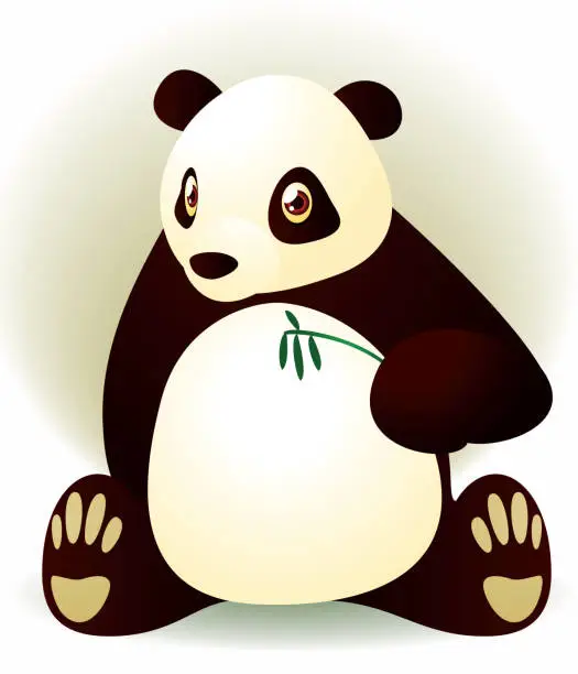 Vector illustration of Panda sitting down