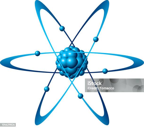 Atom Stock Vektor Art und mehr Bilder von Weißer Hintergrund - Weißer Hintergrund, Atom, Chemie