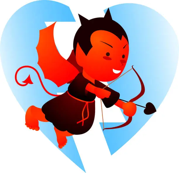 Vector illustration of Evil Cupid