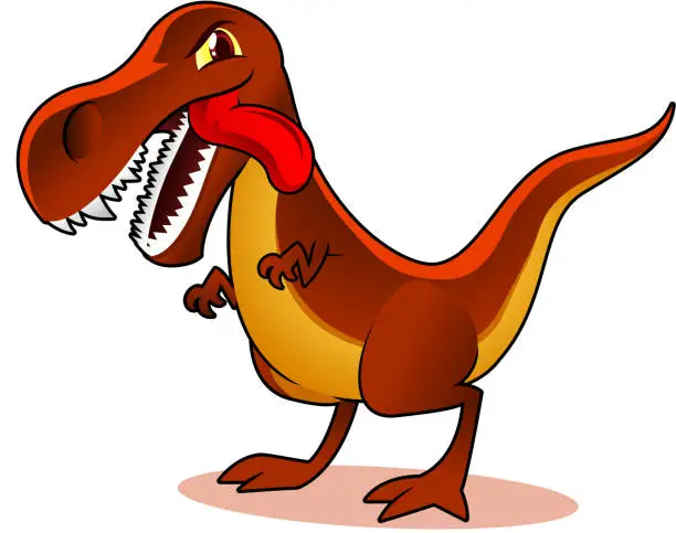 Vector illustration of Hungry T-REX looking madly at camera