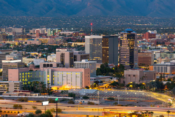 istock Tucson Skyline at Dusk  in Arizona 1046302316