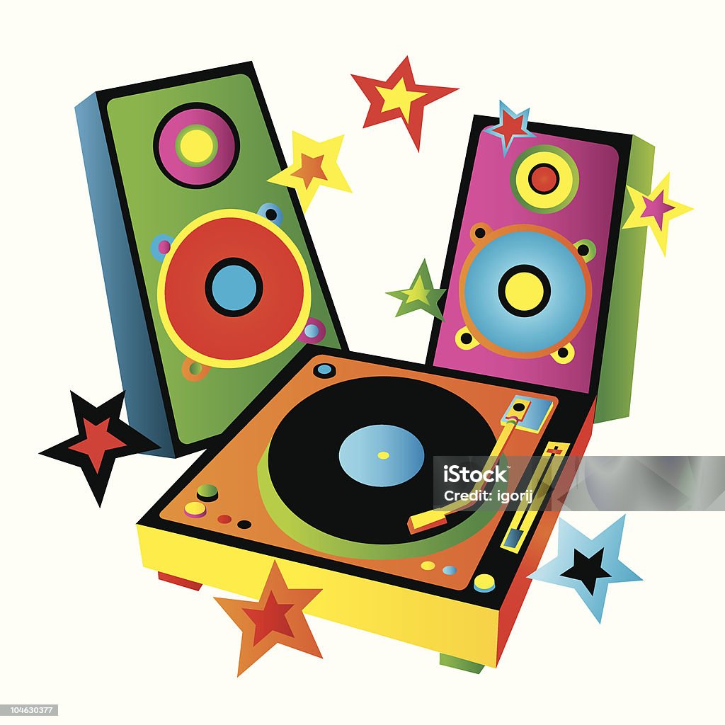 Coloured Turntable Multi Colored Turntable Stock Illustration - Download Image Now - Color ...