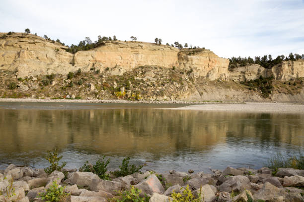 istock Montana rimrock mountains and Yellowstone river. 1046306770