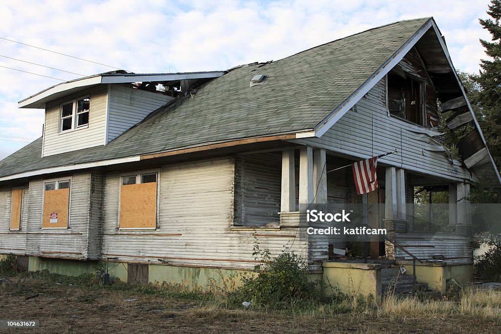 Burned out home This home was abandoned and burned out. House Stock Photo