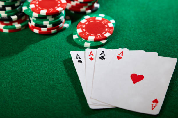 istock Winning hand. Four of a kind. 1046324774
