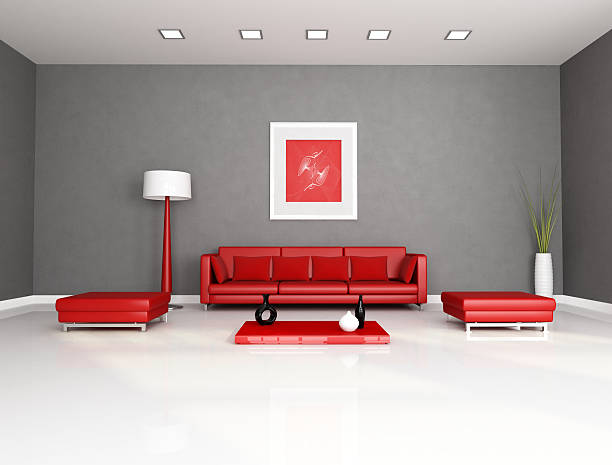 istock red and gray living room 104633658