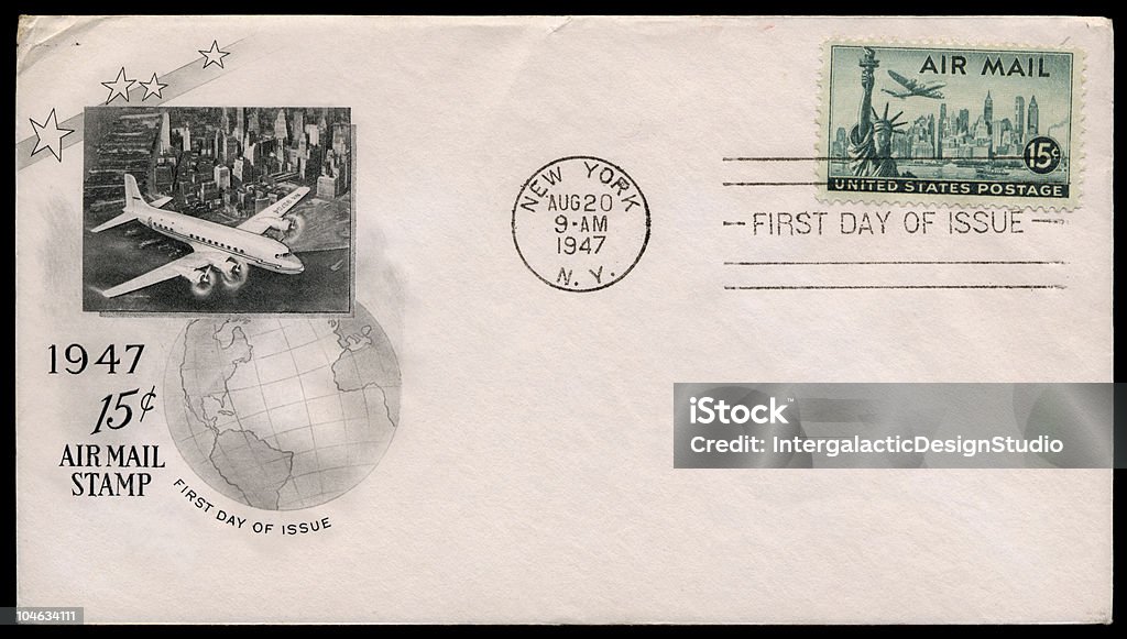 New York City Air Mail-Cover - Lizenzfrei Briefumschlag Stock-Foto
