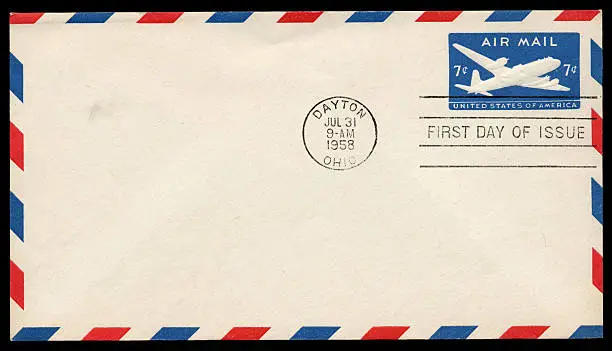 Vintage air mail first day of issue cover.