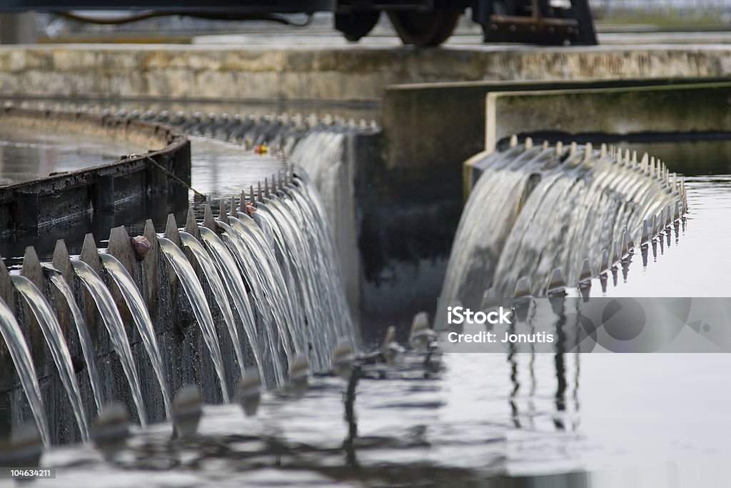 Close-up of a waste water treatment Waste Water Treatment plant close-up Water Purification Plant Stock Photo