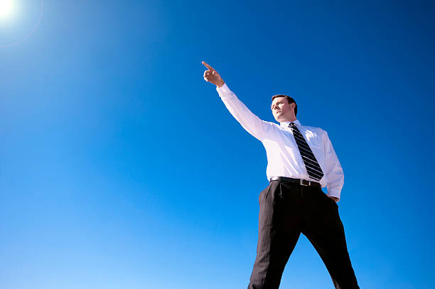 istock Businessman pointing to the horizon 104634306