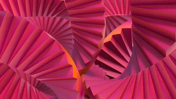 stair abstrat escher illusion background. 3D Illustration