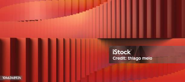 Stairs Abstract Stock Photo - Download Image Now - Abstract, Architecture, Red