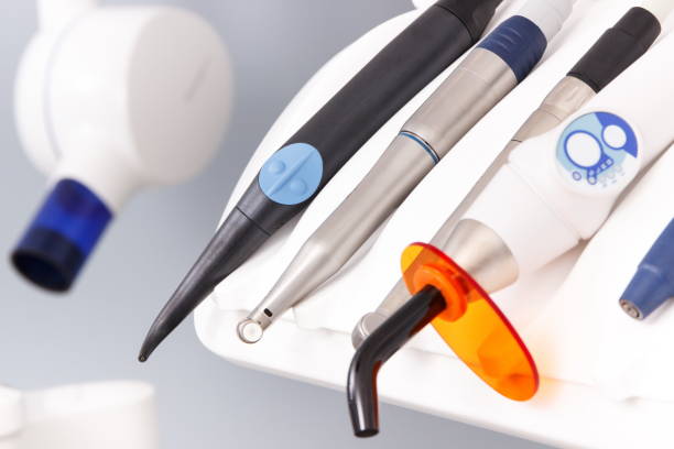 istock Instruments, tools and dental x-ray machine used by dentists in stomatology office 1046349060