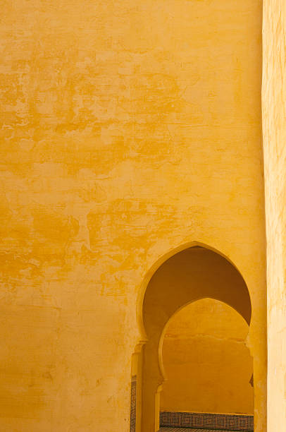 Arched doorway in Morocco stock photo