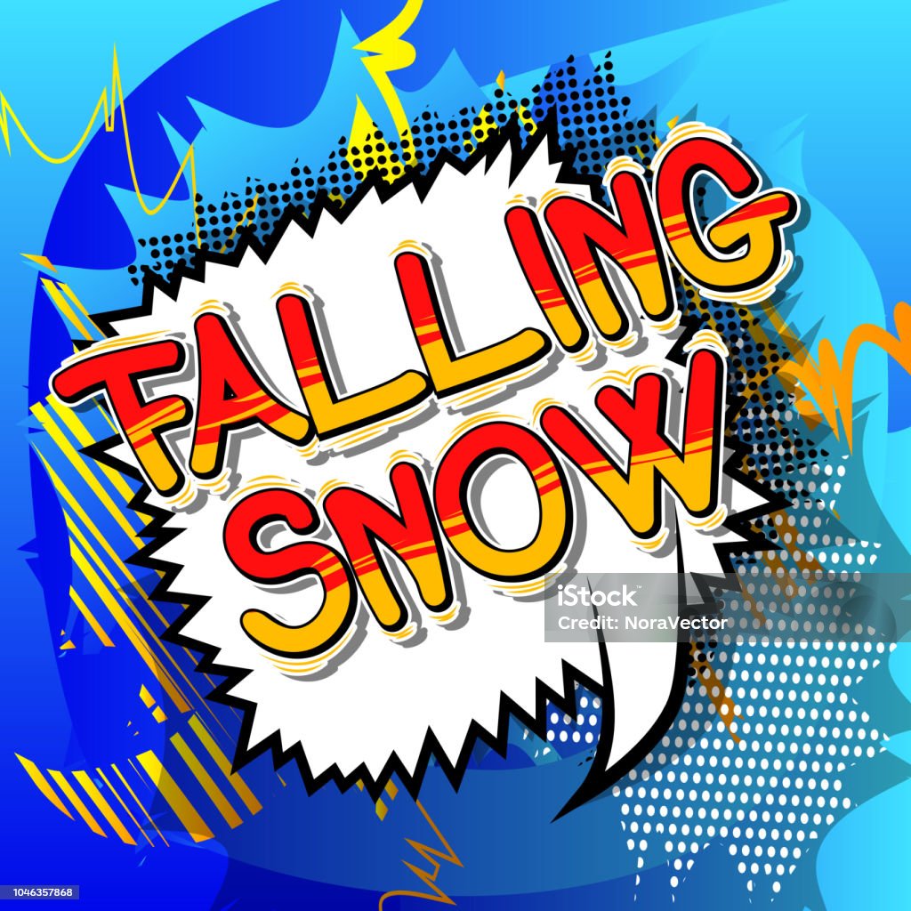 Comic Style Snow Falling Snow Comic Book Style Phrase Stock Illustration - Download ...