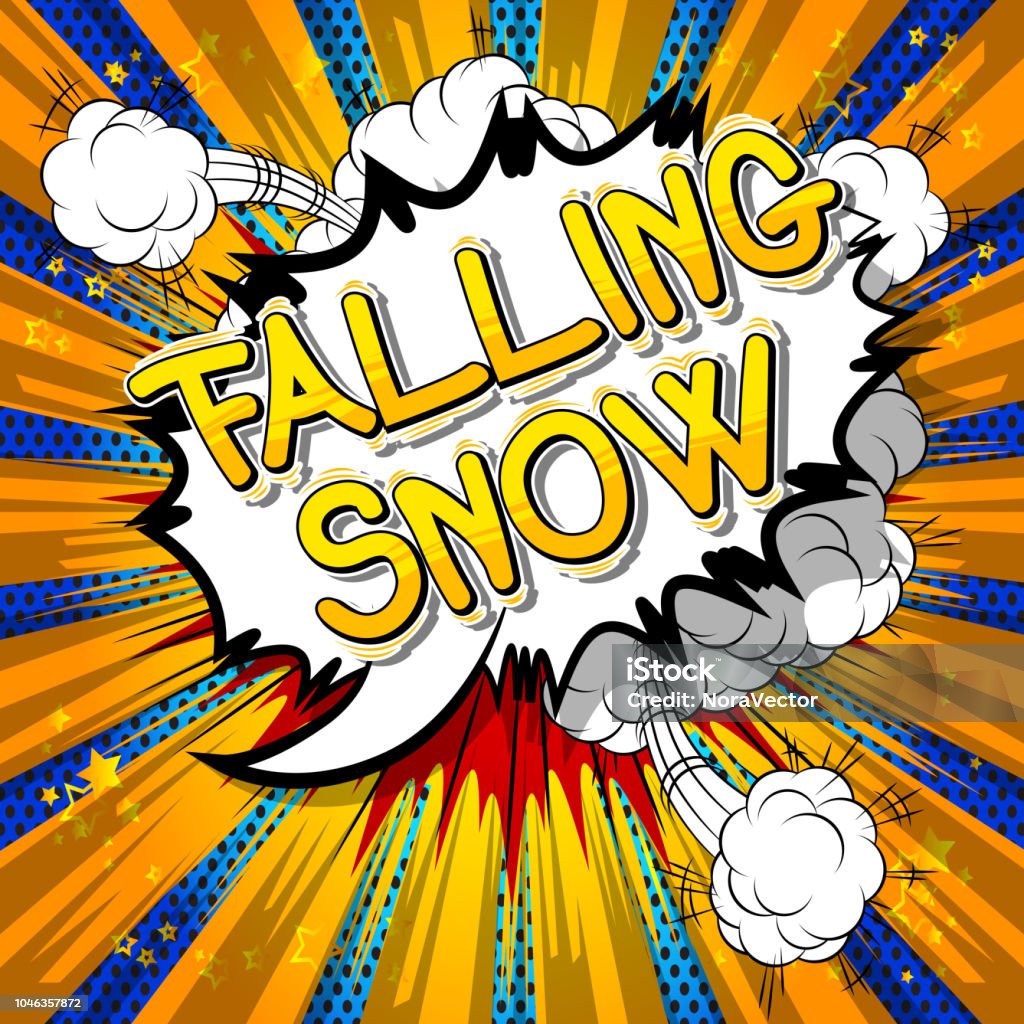 Comic Style Snow Falling Snow Comic Book Style Phrase Stock Illustration - Download ...