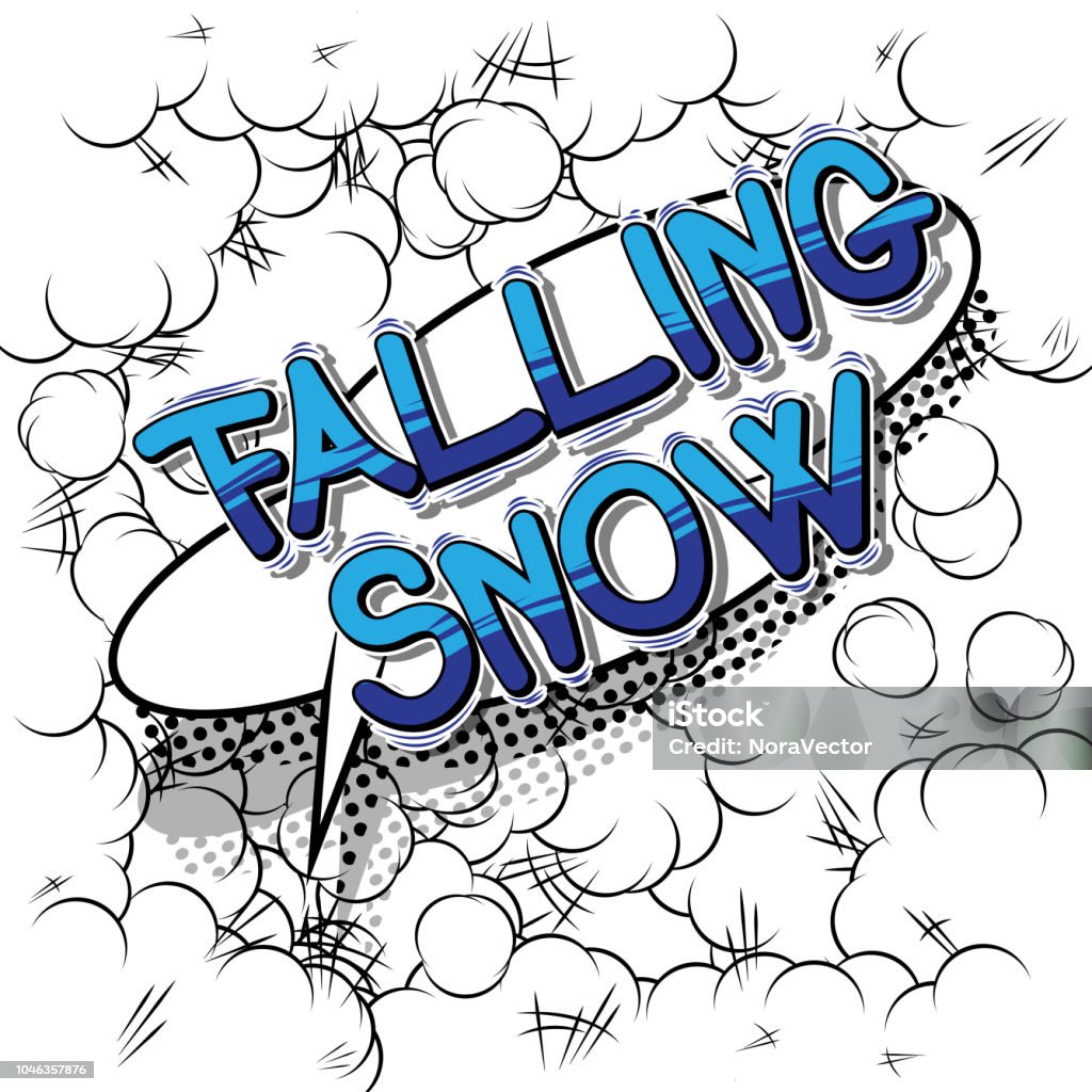 Comic Style Snow Falling Snow Comic Book Style Phrase Stock Illustration - Download ...