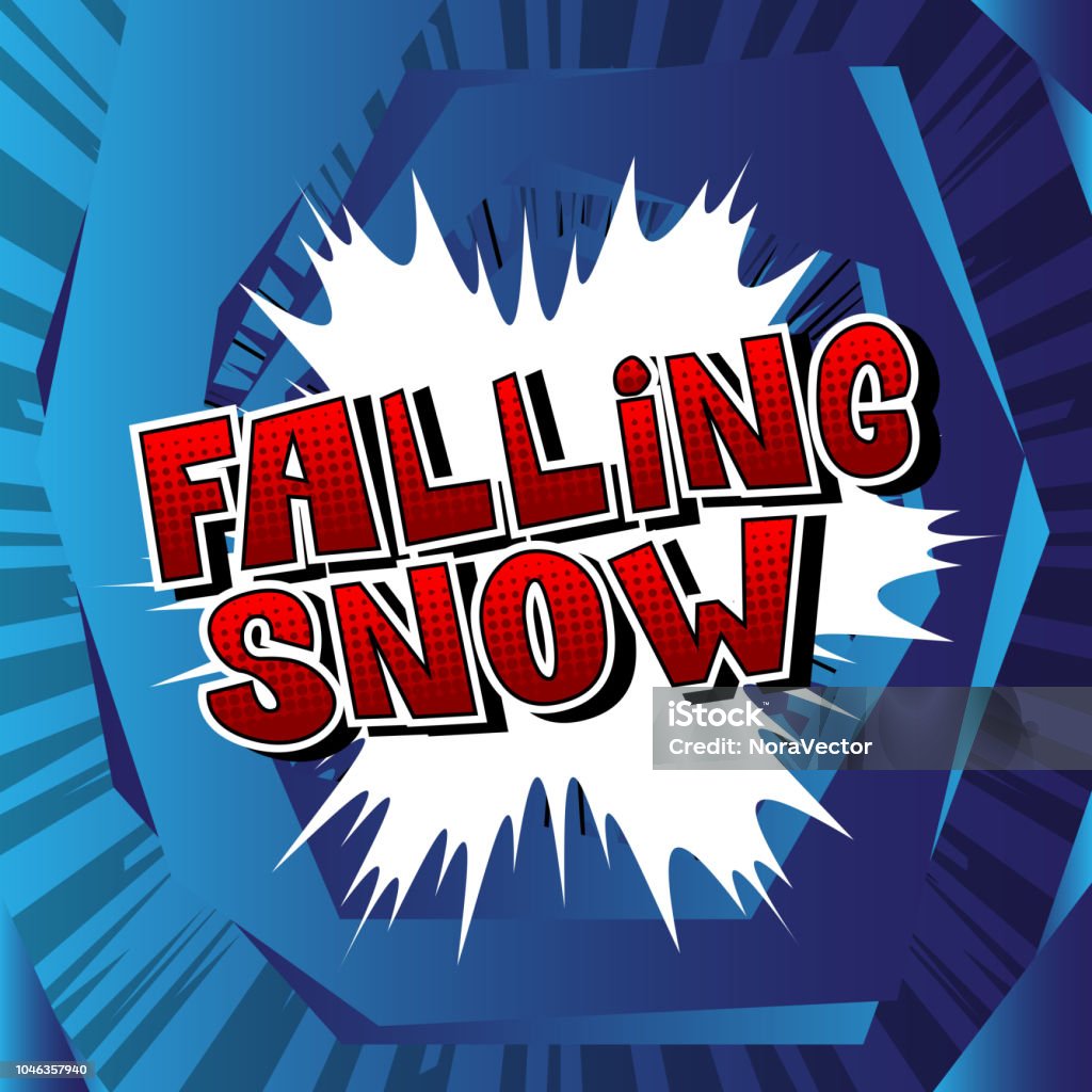 Comic Style Snow Falling Snow Comic Book Style Phrase Stock Illustration - Download ...