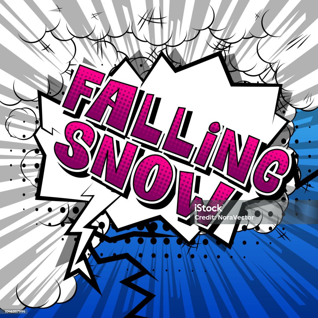 Comic Style Snow Falling Snow Comic Book Style Phrase Stock Illustration - Download ...