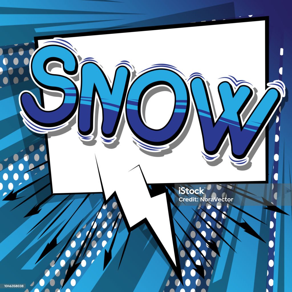 Comic Style Snow Snow Comic Book Style Phrase Stock Illustration - Download Image Now ...