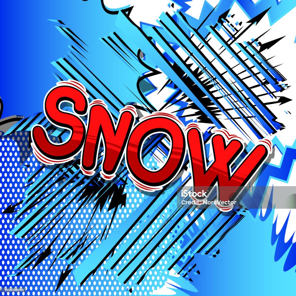 Comic Style Snow Snow Comic Book Style Phrase Stock Illustration - Download Image Now ...