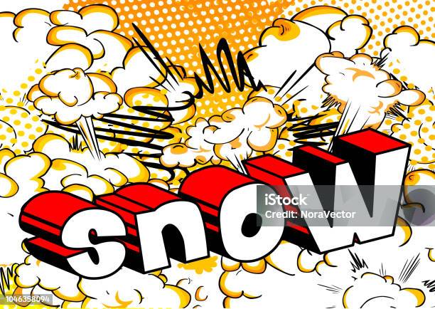 Comic Style Snow Snow Comic Book Style Phrase Stock Illustration - Download Image Now ...