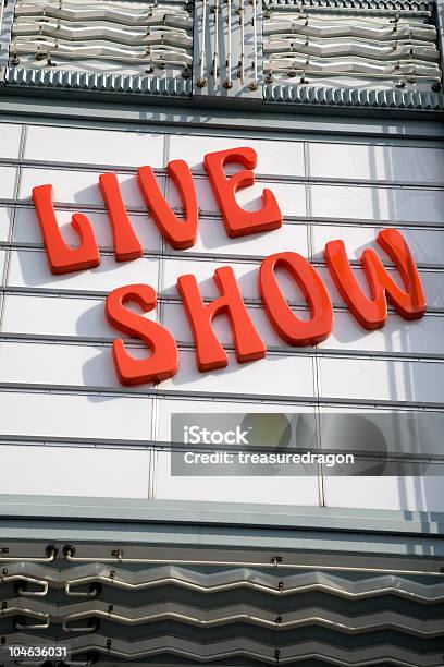 Retro Live Show Sign Stock Photo - Download Image Now - Theater Marquee, Arts Culture and Entertainment, Billboard