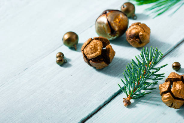 istock Christmas decoration on white wooden 1046360696