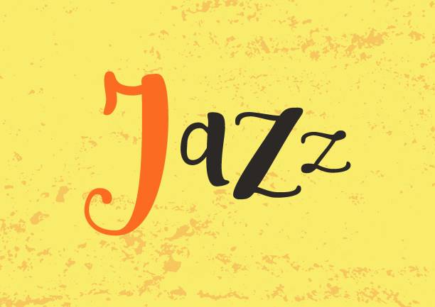 istock Lettering of Jazz in black orange on yellow textured background 1046363518